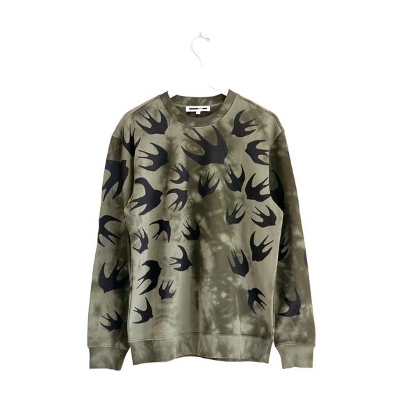 McQ x Alexander McQueen Tonal Swallow Birds Crew Neck Sweatshirt small NWOT